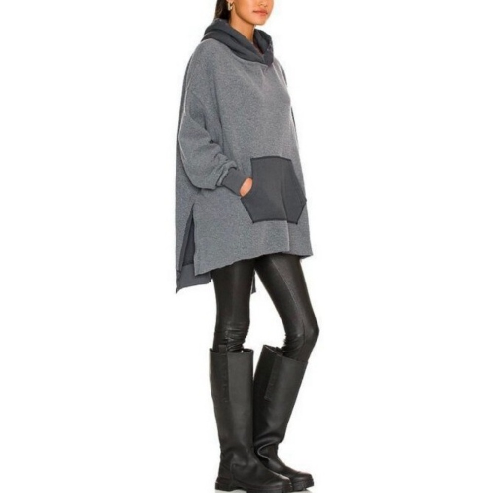 Women’s Free People Charcoal Trademark Oversized Hoodie Size M MSRP $148